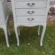 Pair of Louis XV style bedside tables with 3 drawers, Luxembourg green