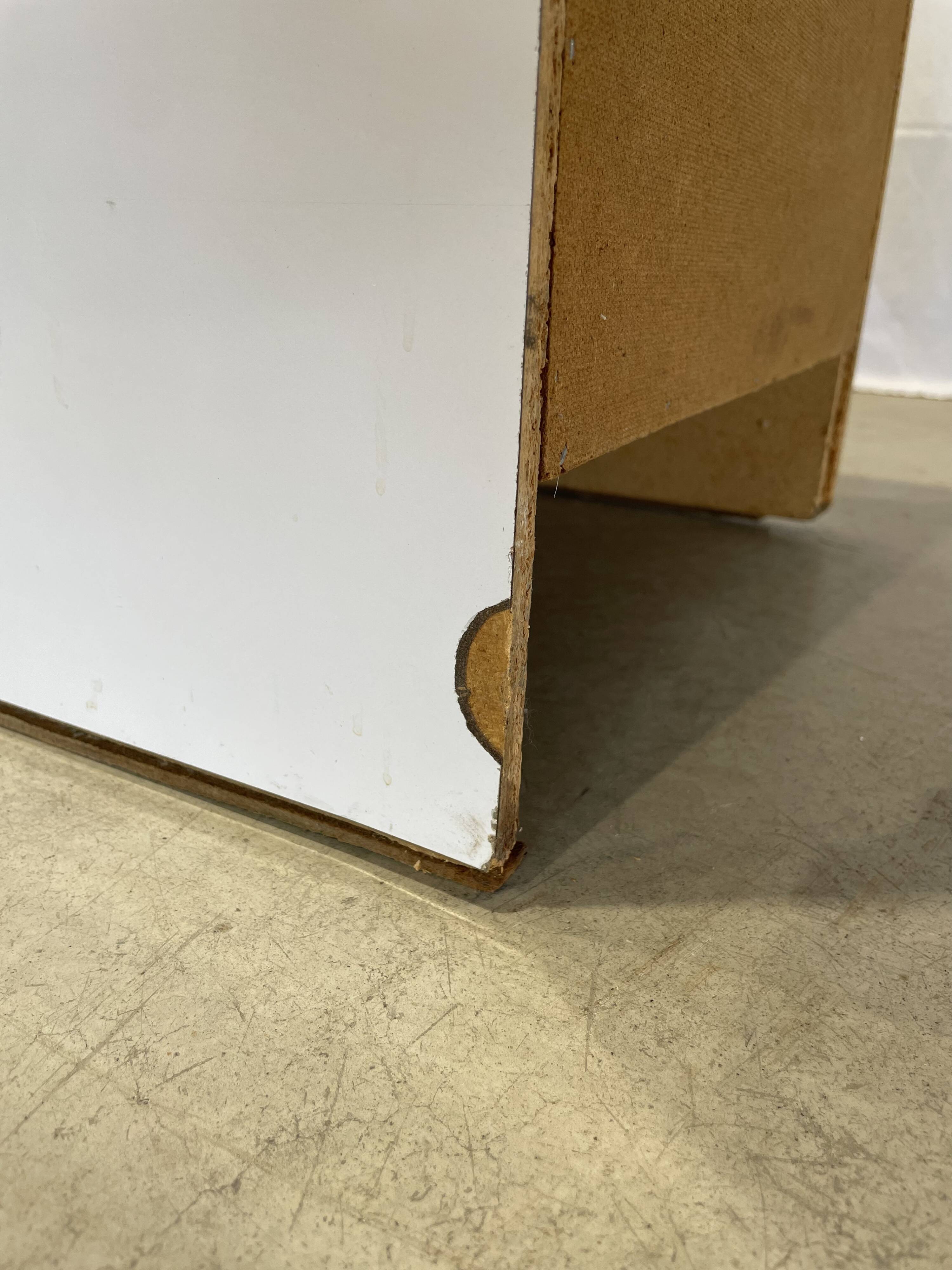 Vintage white and brown formica dresser with 4 deep drawers