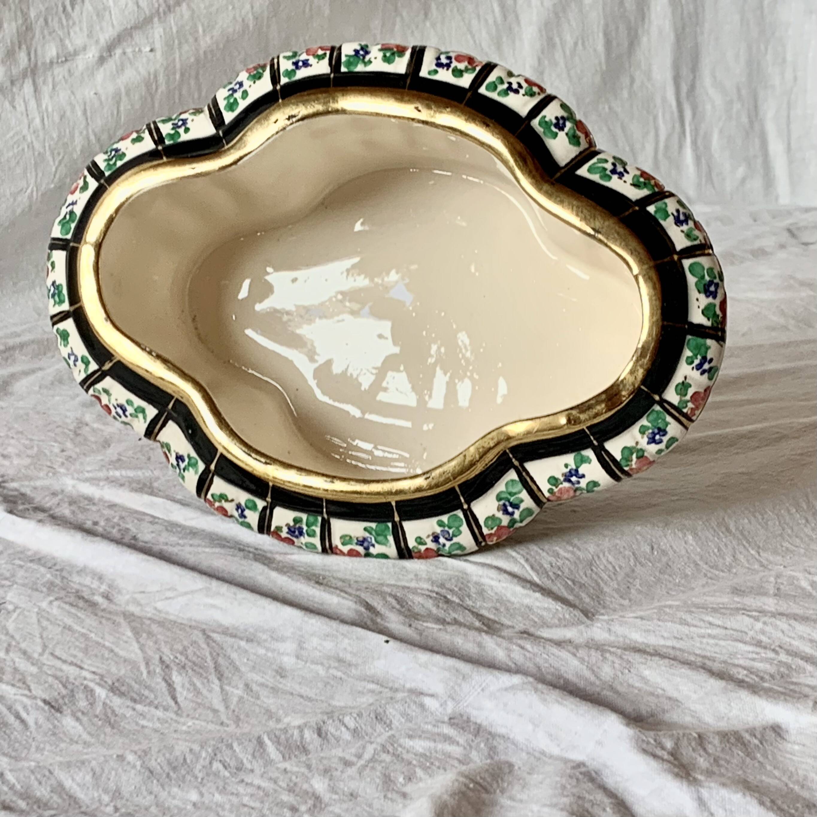 Vintage Hubert Bequet porcelain candy box - Louis XV series - 1950