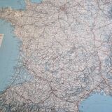 Framed vintage "Michelin" road map from the 80s, 111 cm x 100 cm