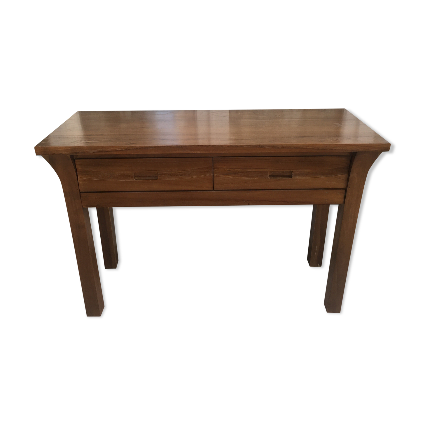 Contemporary-style exotic wooden console