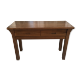 Contemporary-style exotic wooden console