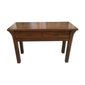 Contemporary-style exotic wooden console