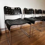 Set of 4 Black Omstak Chairs by Rodney Kinsman for Bieffeplast