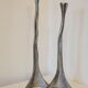 Pair of brutalist metal candlesticks in organic shape sleek design