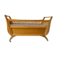 Children's bed in wood and wicker woven on wheels 1960