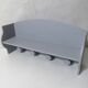 vintage grey painted wooden coat rack shelf