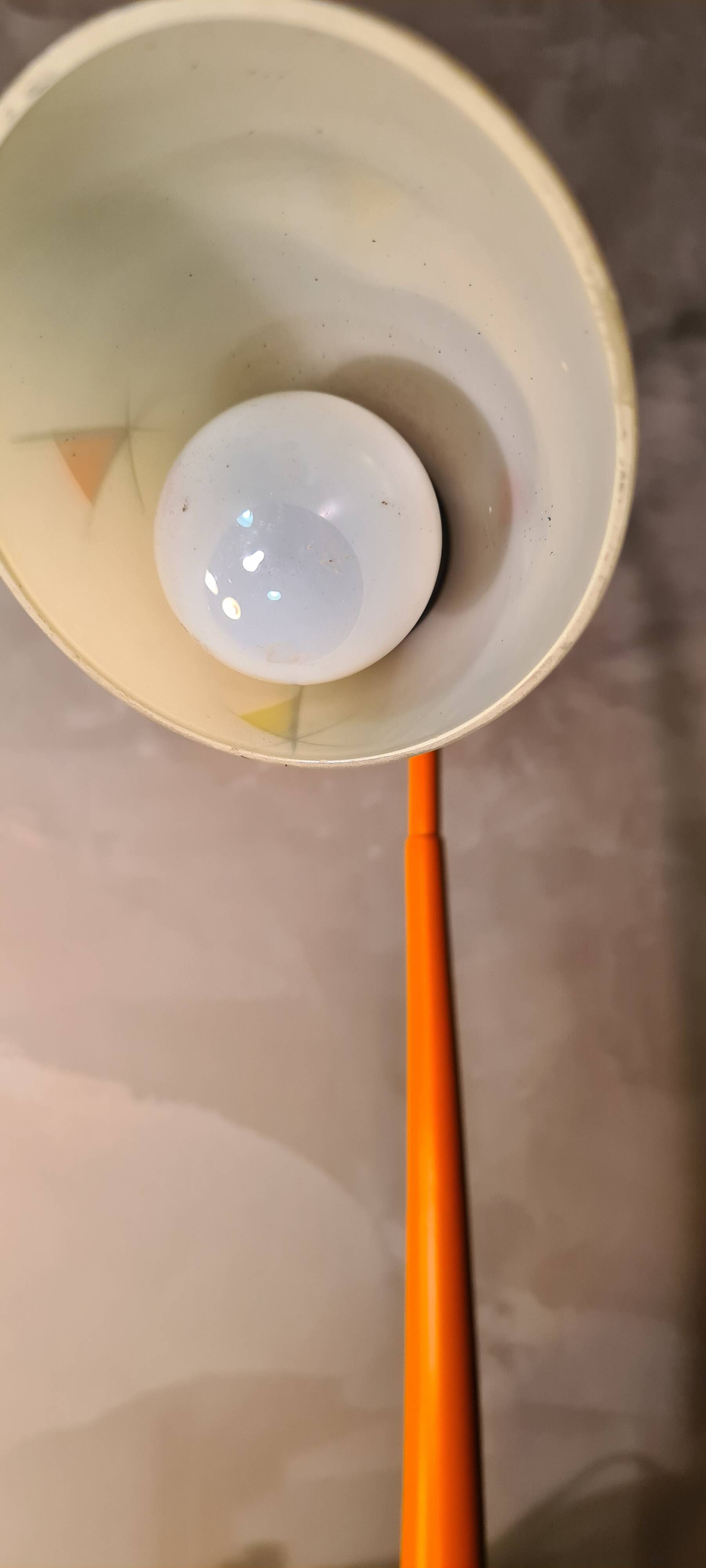 Orange painted steel lamp