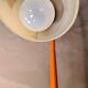 Orange painted steel lamp
