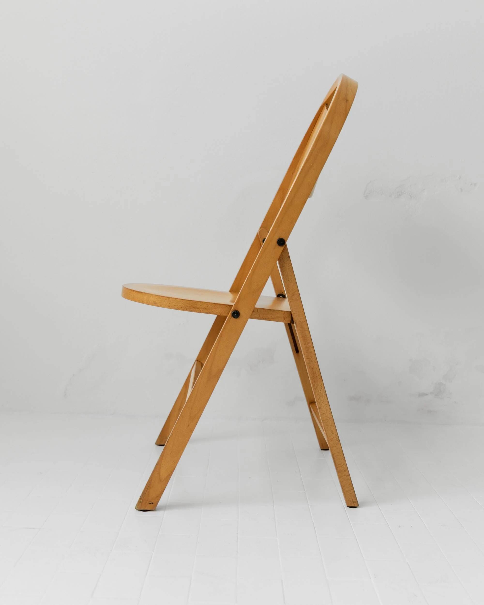 Set of 2 vintage folding chairs from the 1970s, by Achille and Pier Giacomo Castiglioni for Bernini.