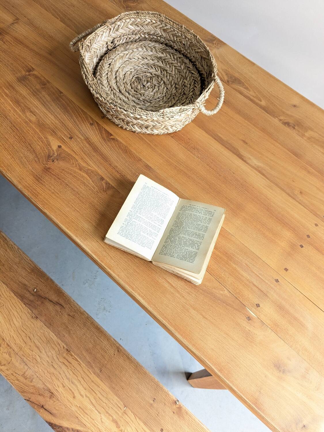 Cherry wood farmhouse table