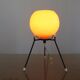 Tripod lamp "Sputnik" in orange opaline and black lacquered metal 60s 70s