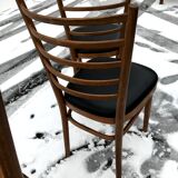 Vintage 60s slatted chairs and leatherette