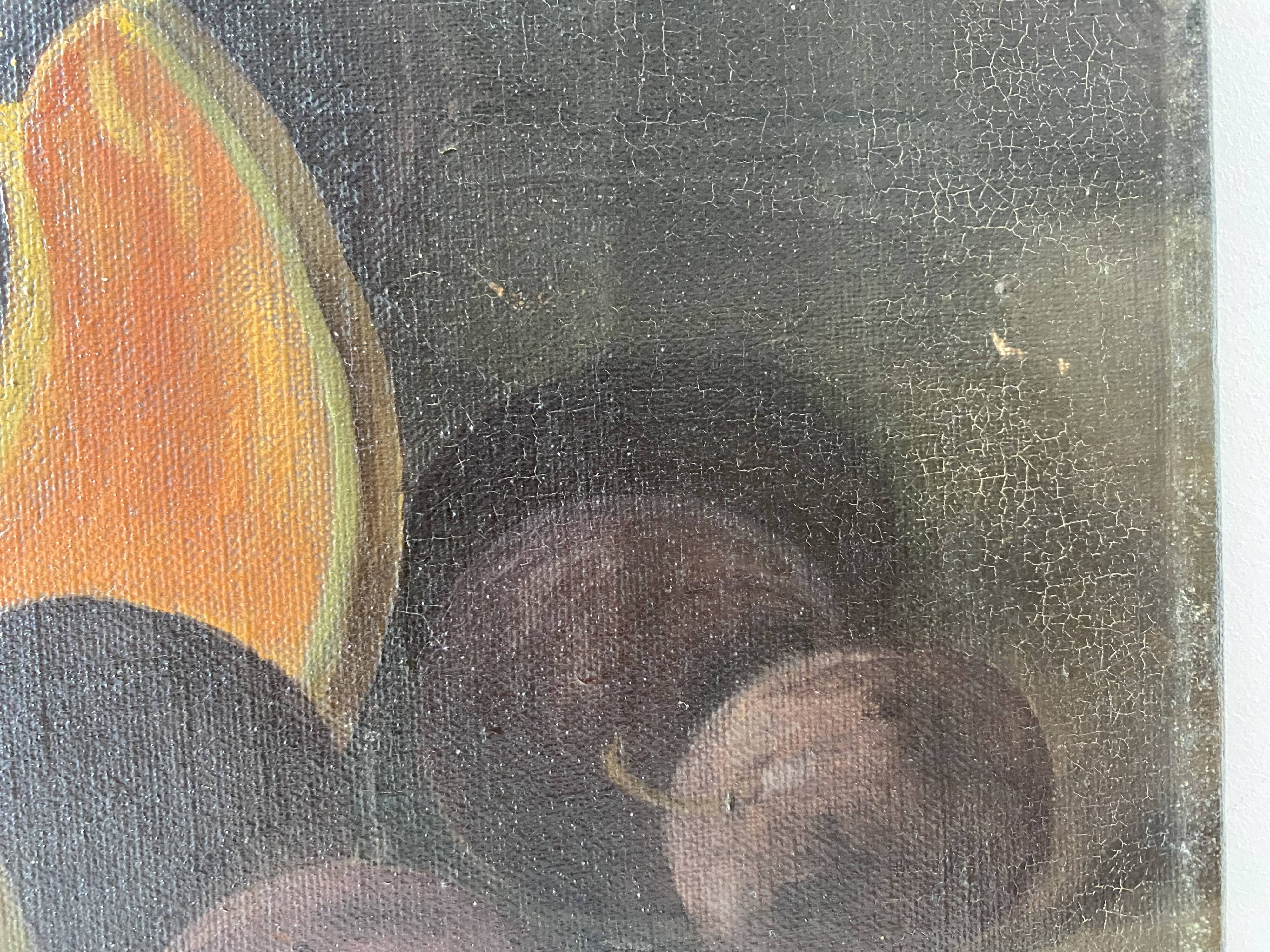 Nature morte à l'huile sur toile 1911, tableau ancien signée F. Lallier