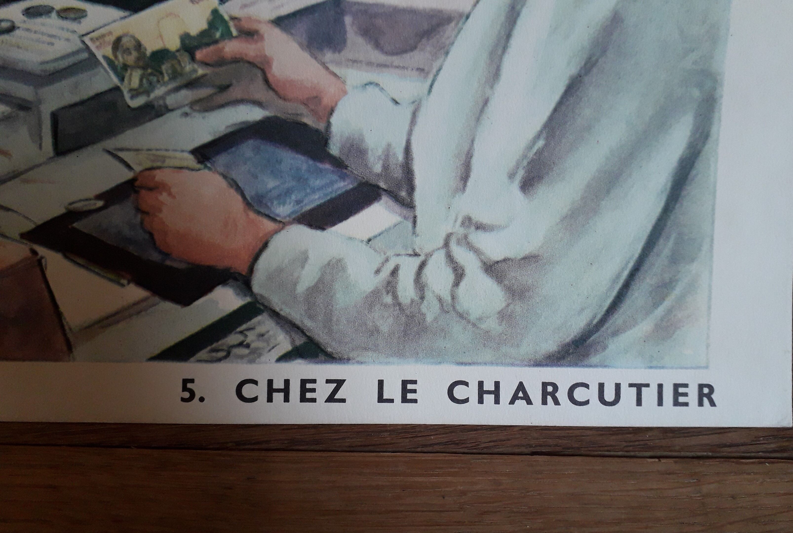 School poster Rossignol 50s editions "at the butcher's house"