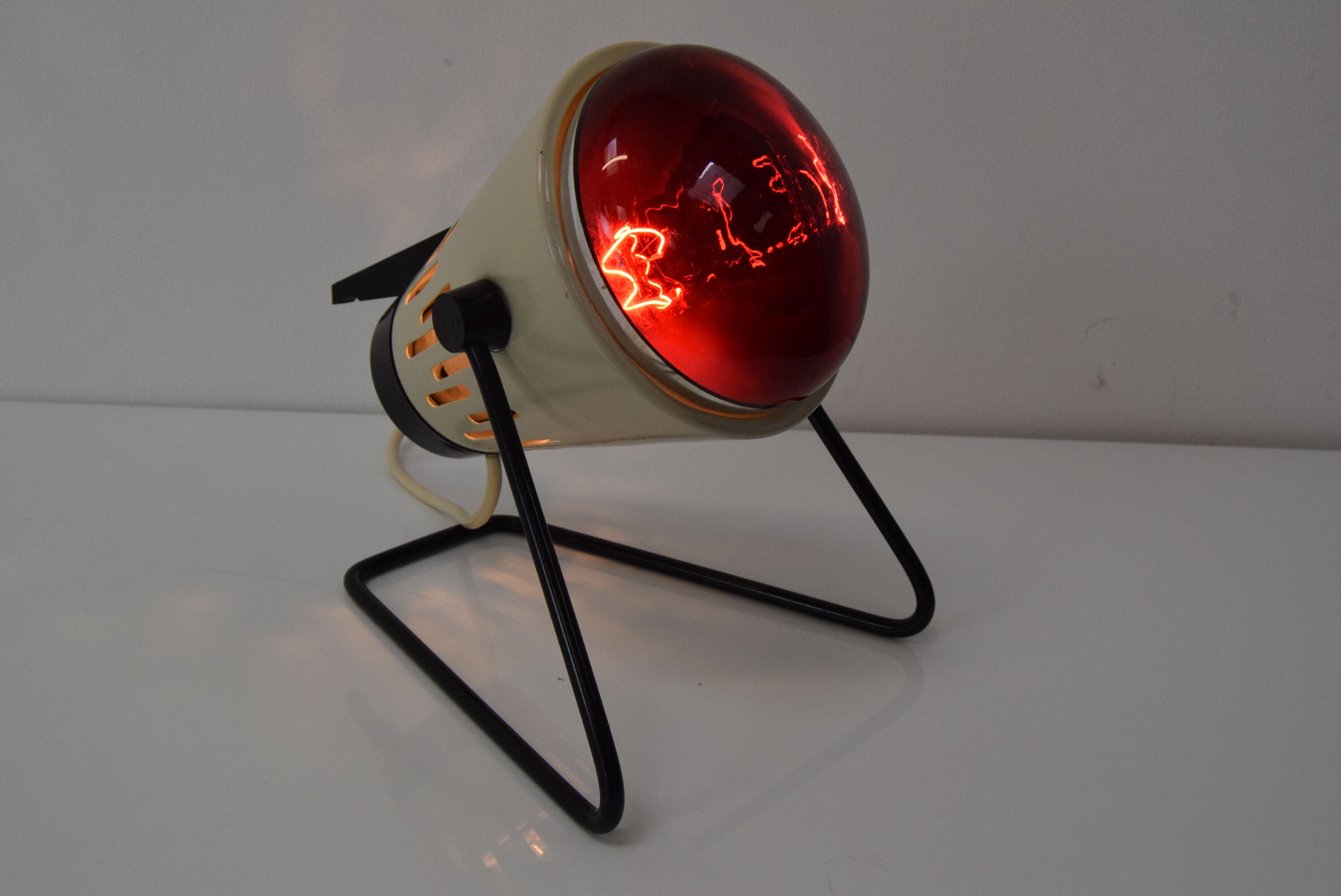 Mid-century infra table lamp,r ed light, circa 1980's