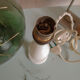 Pied de lampe vintage en opaline blanche