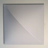 Square wall light with white fabric diffuser, Italy 70s