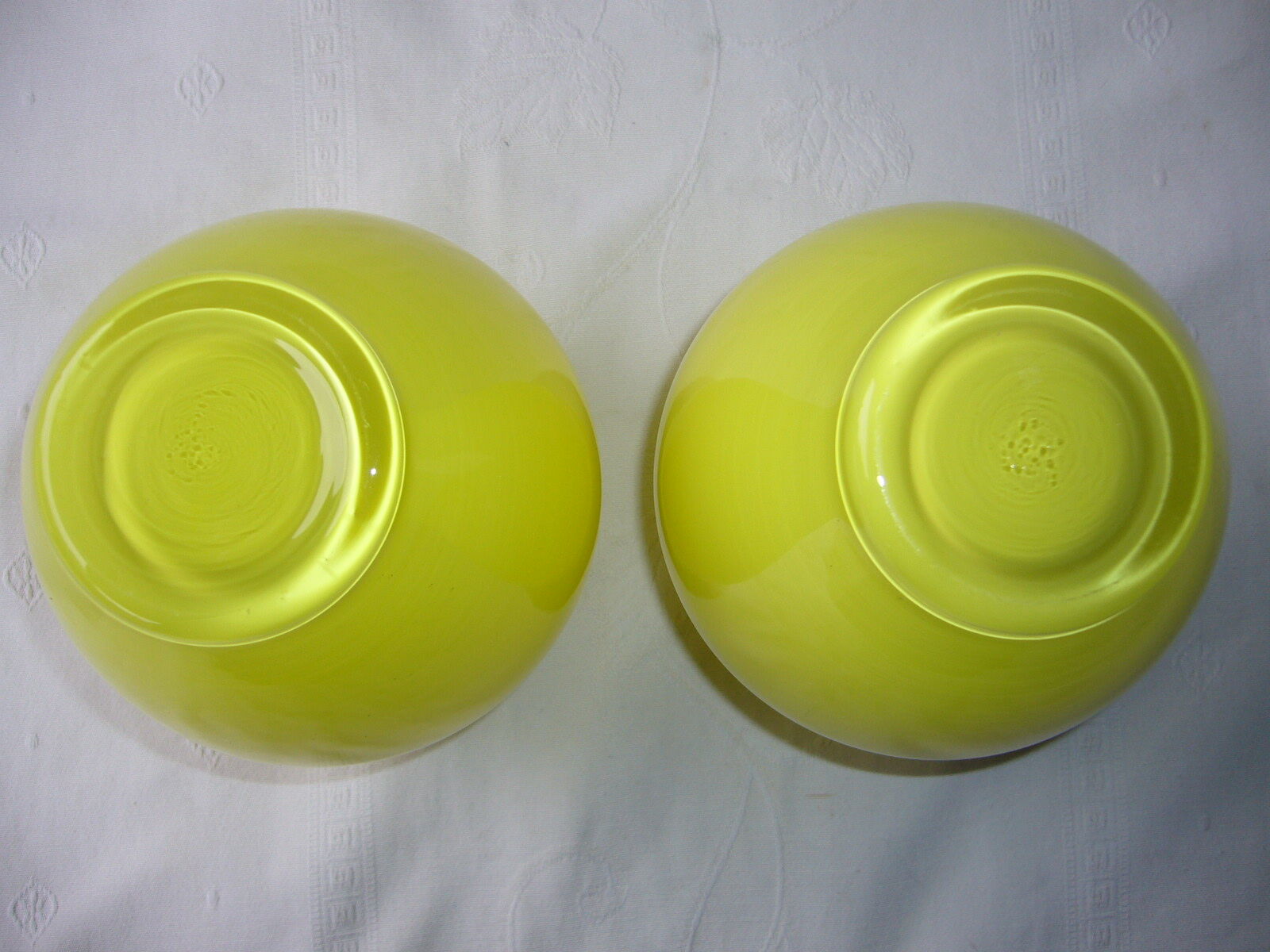 vintage yellow opaline covered jars