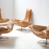 Wammes  cognac leather lounge chairs by Gerard Van Den Berg  for Montis 1978