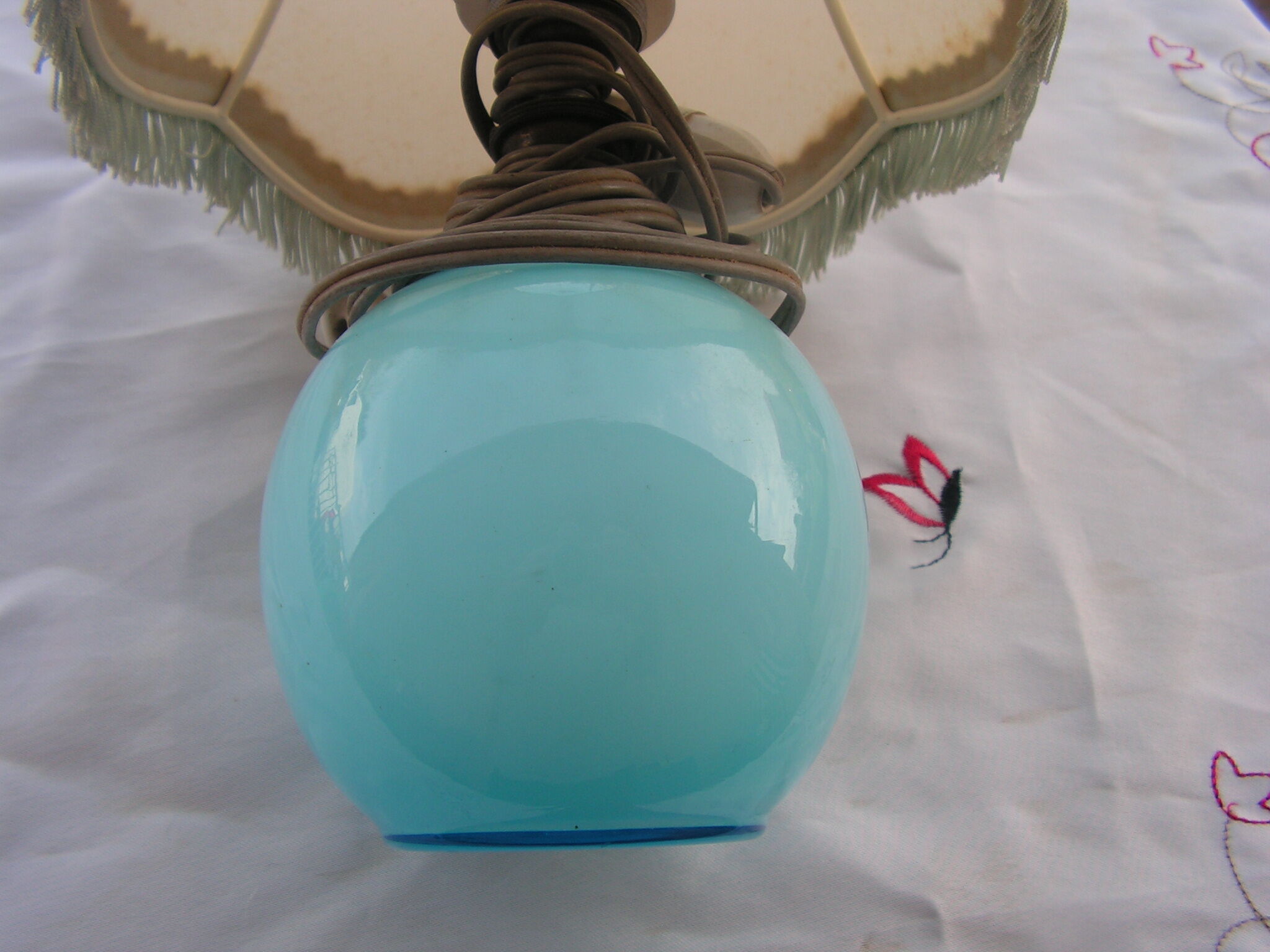 BLUE OPALINE BEDSIDE LAMP