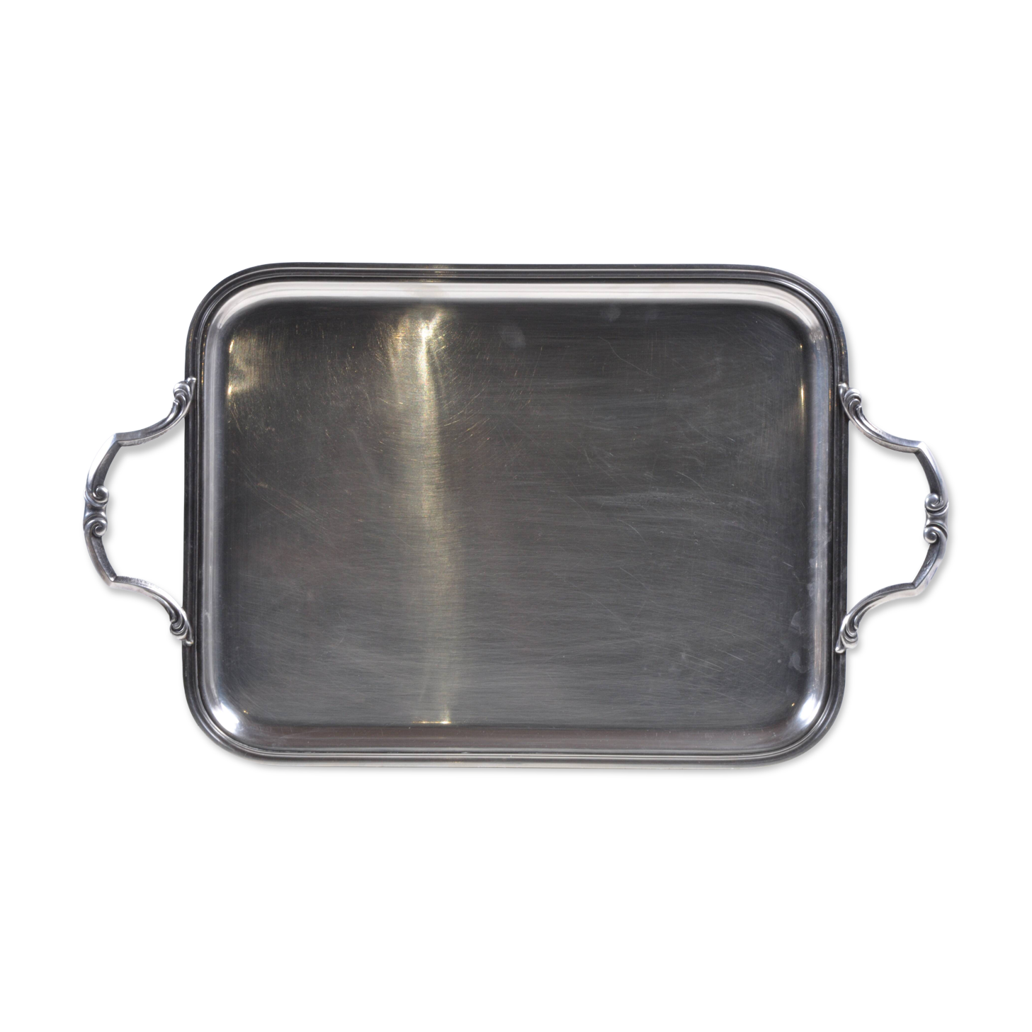Antique silver-plated serving tray / 60 cm / 45 cm, hallmarks