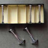 Set of 6 Ercuis modernist silver plated metal knife rests - 1960s/1970s
