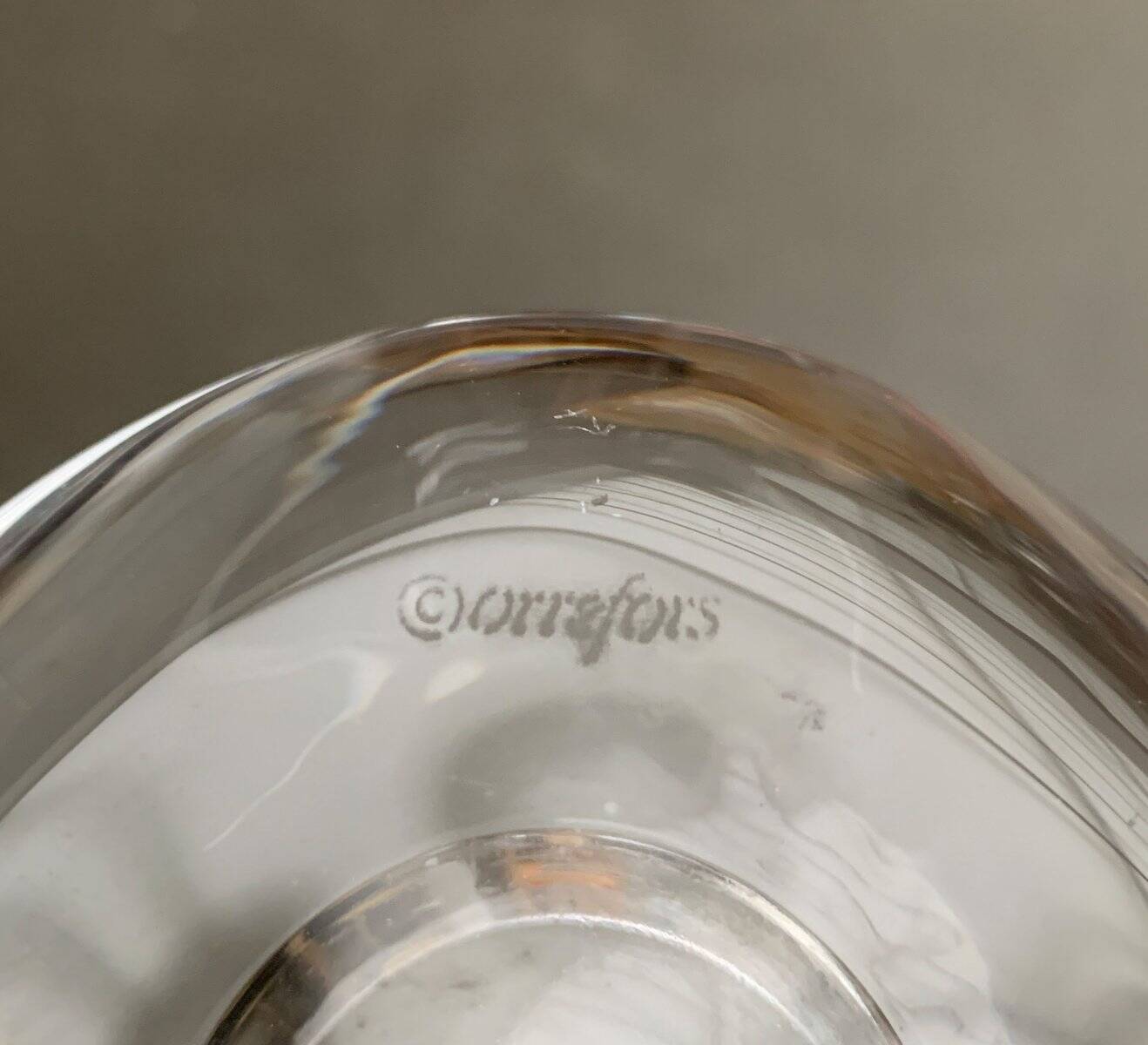 Vintage Swedish glass candlestick from Orrefors