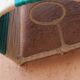 Applique murale rayé vert sapin et beige en raphia naturel