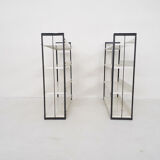 Set of two black and white metal book shelves attrb. to Tomado, Holland, 1950's