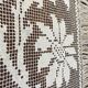 Rectangular-shaped napperon in embroidered mesh, foliage decoration and large fleu
