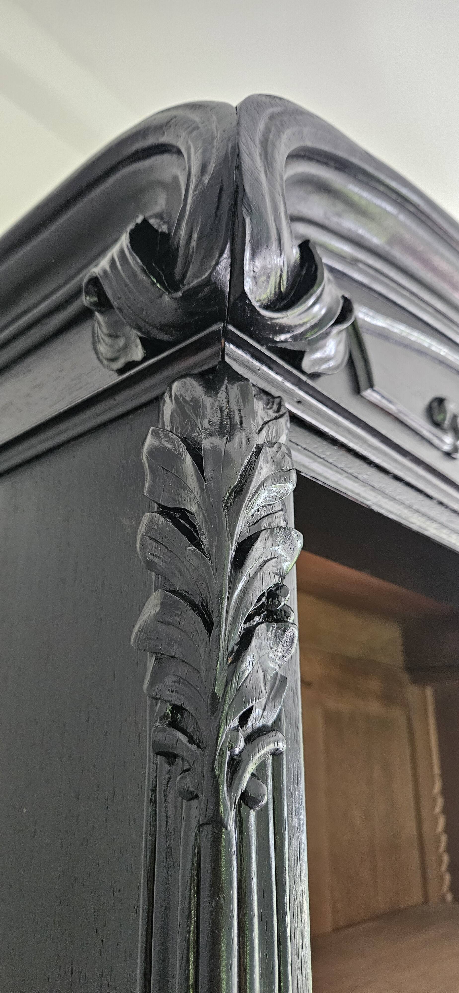 Library shelf cabinet of curiosities Art Nouveau black