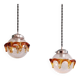 Pair of Space Age pendant lights in blown bubble Murano glass, 1970.