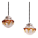 Pair of Space Age pendant lights in blown bubble Murano glass, 1970.