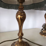 Paire de lampes de chevet bronze veritable