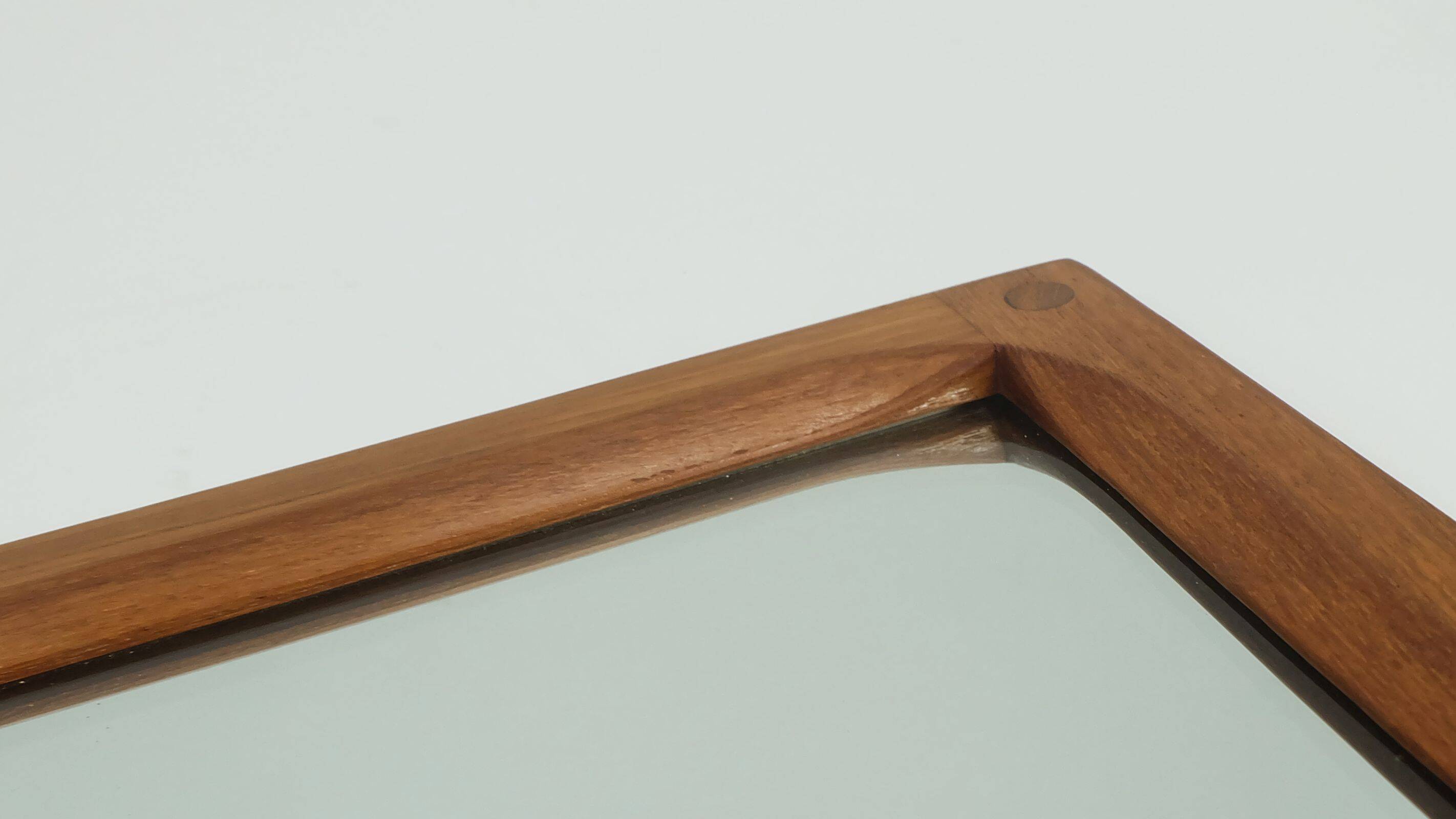 Miroir rectangulaire en teck par Aksel Kjersgaard, Danemark années 1970