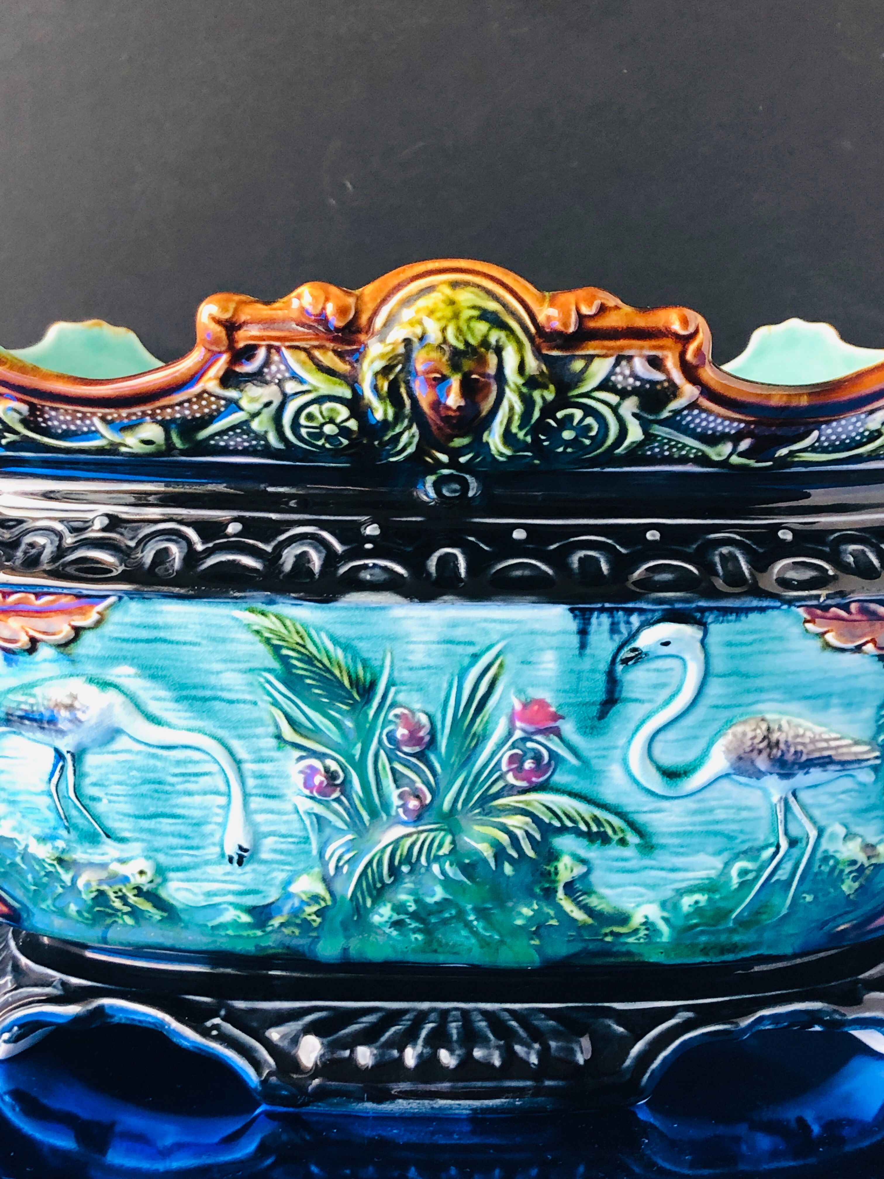 Old garden center in navy blue slurry