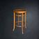 Antique high bistro stool in curved wood with a floral decorated top, Thonet style – around 1900