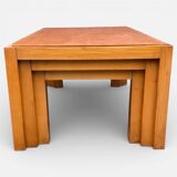 Vintage coffee table in solid elm from the 1970s.