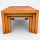 Table basse vintage en orme massif 1970