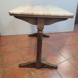 Bistro table oak base over marble