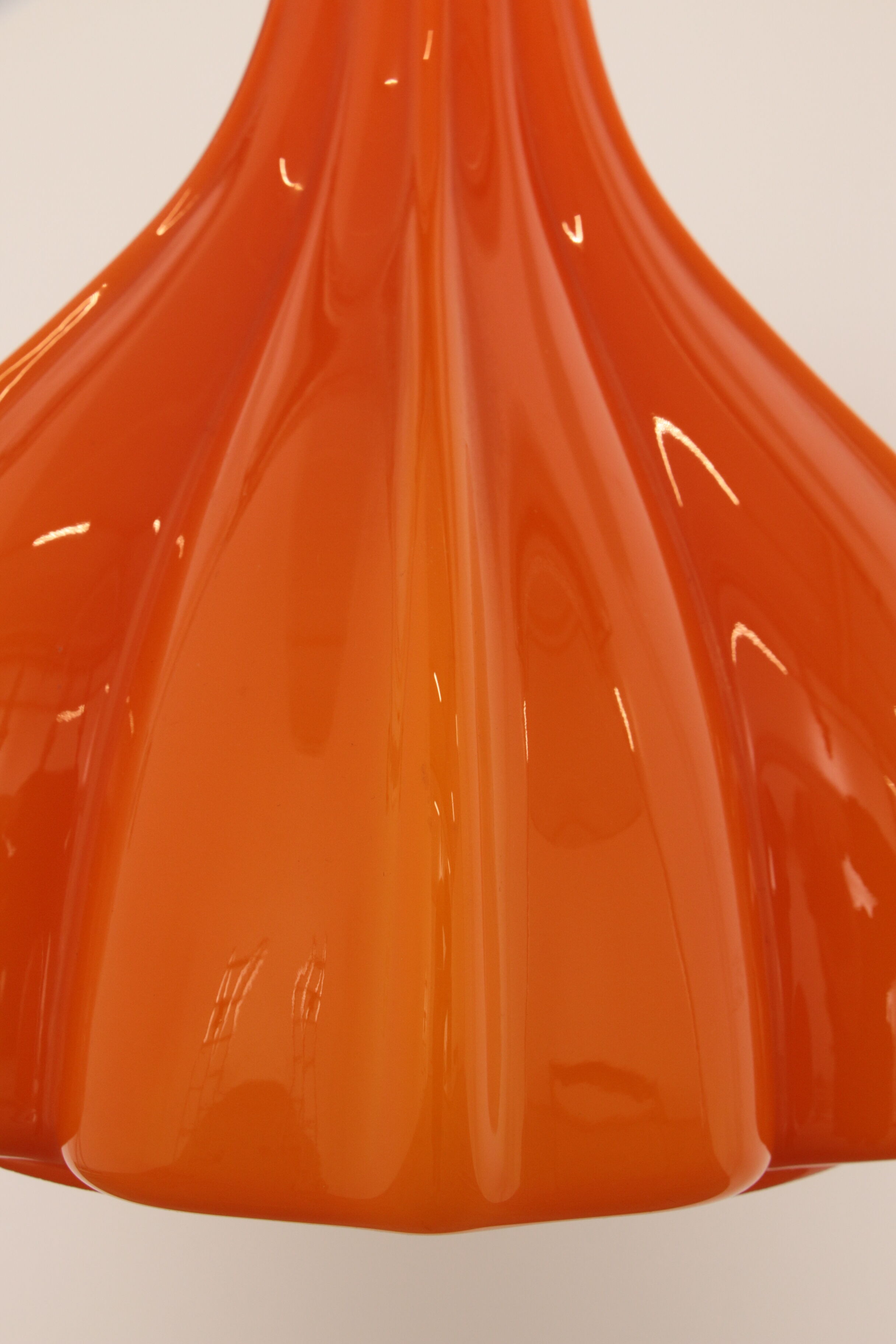 Vintage Orange Glass Pendant Lamp By Peill And Putzler 1960