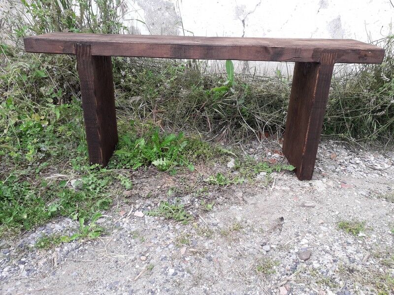 Vintage bench period 1950/60 old solid wood