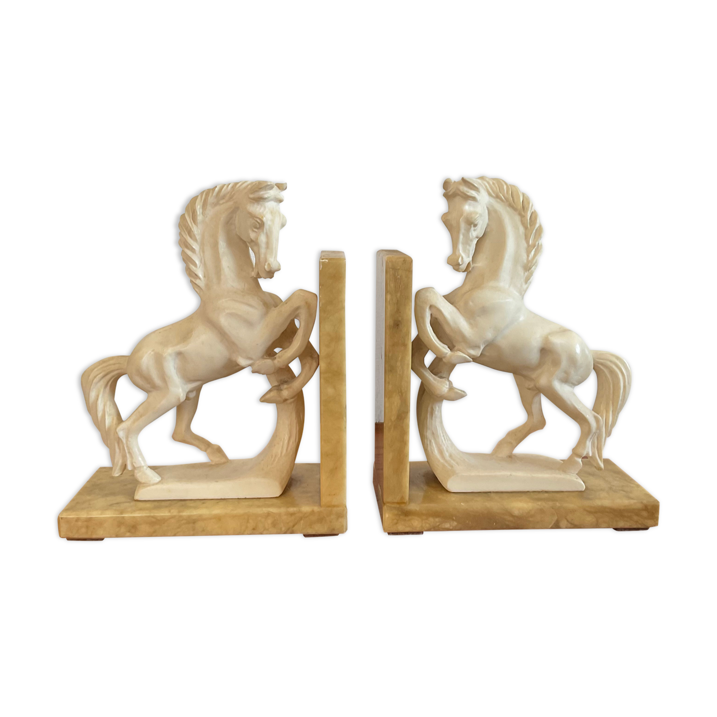Pair of vintage marble bookends