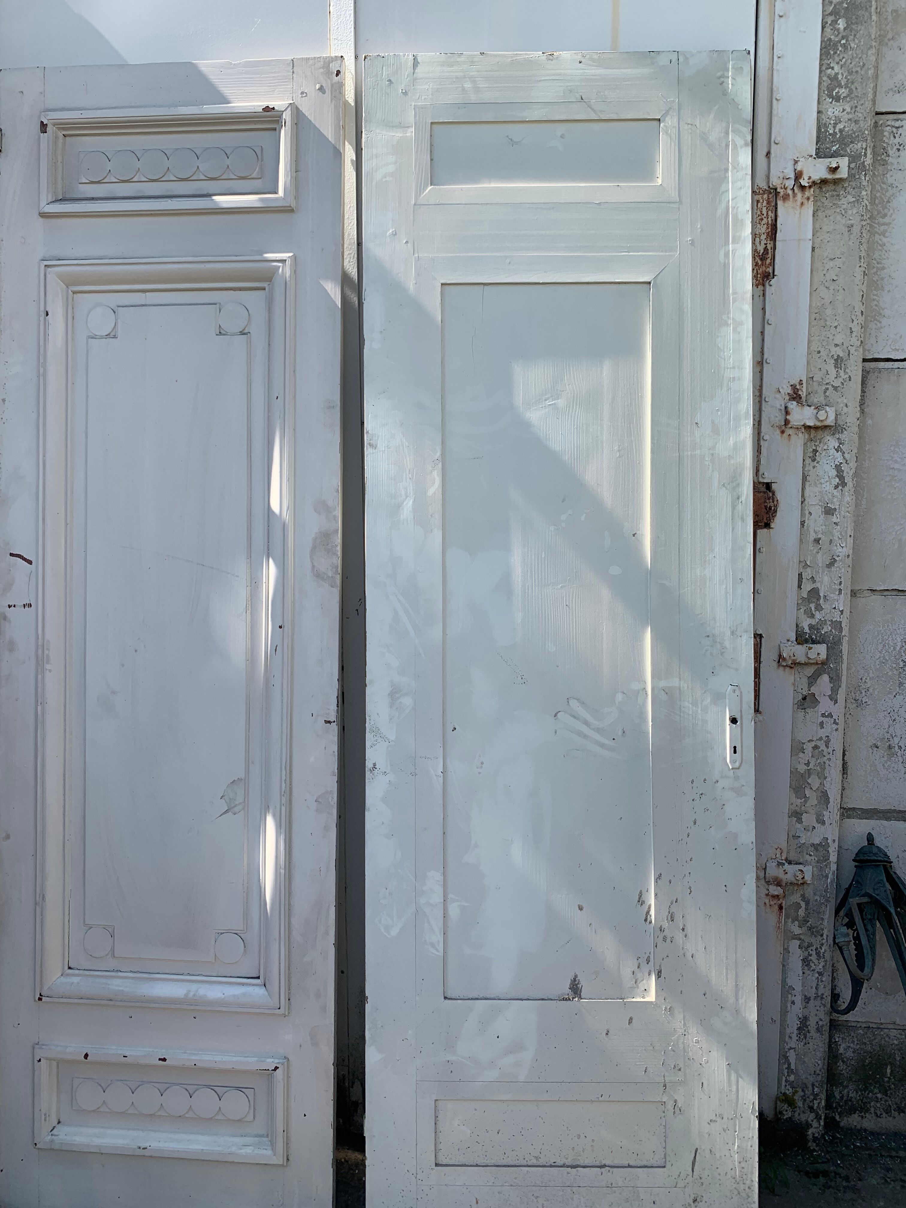 Double Art Deco closet door in patinated fir Xx century