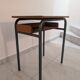 Vintage wooden and metal school desk