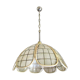 Hanging lamp mother-of-pearl, rattan and brass
