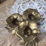 Brass flower candle holder