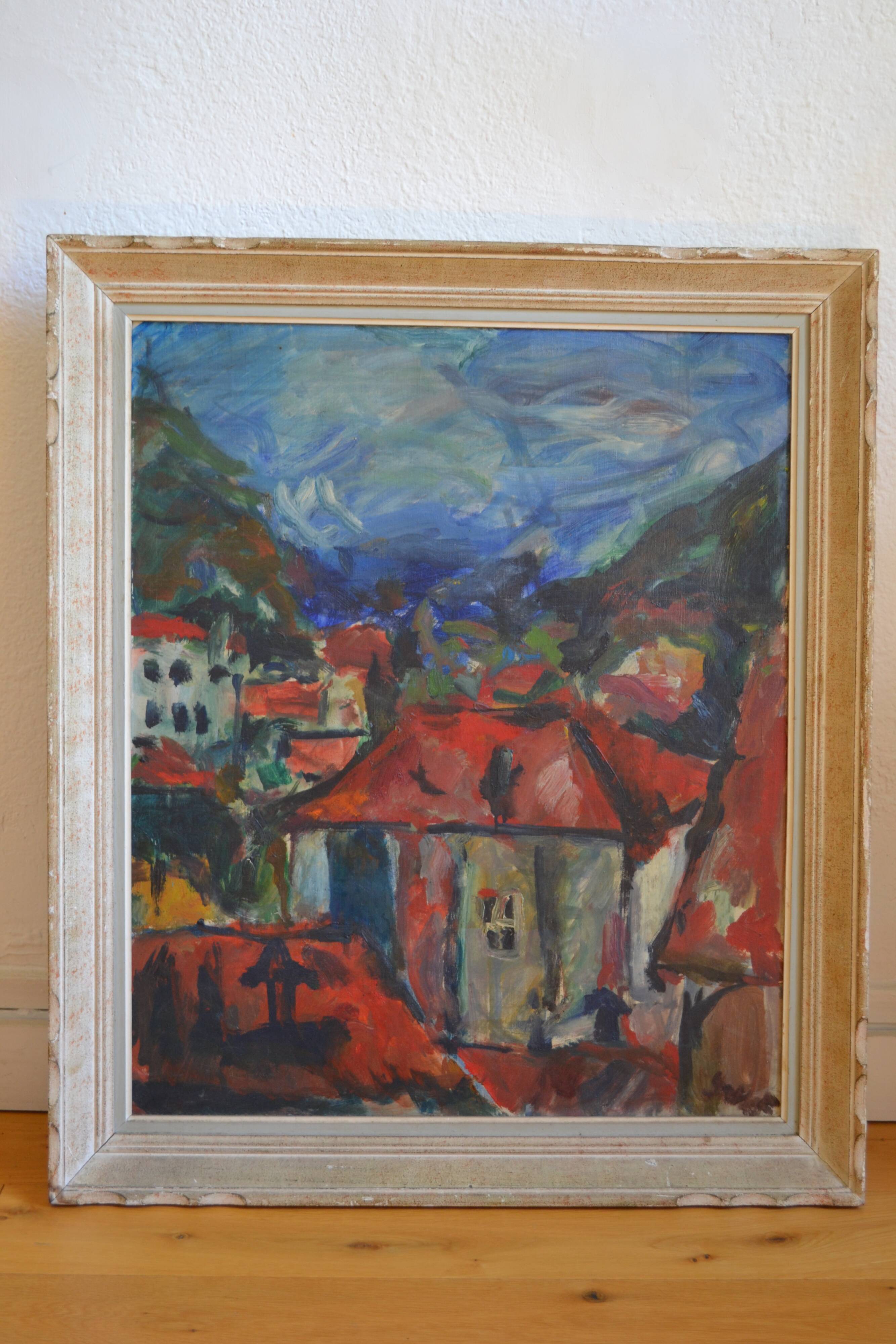 Georges Mathieu Yassef (1943-2024) landscape painting HST