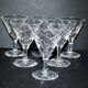 Série de 6 verres à pied évasé en cristal taillé